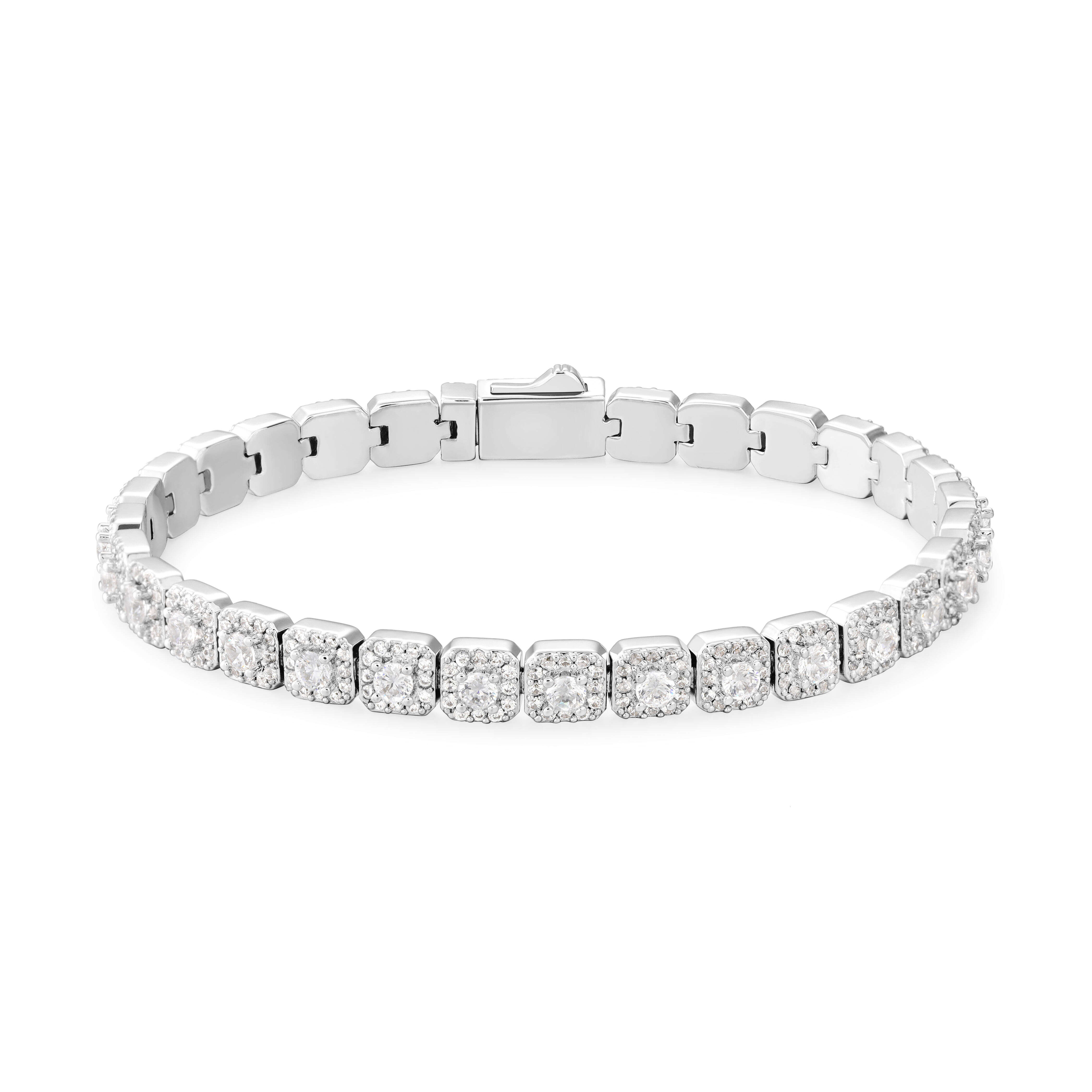 Exquisite 925 Sterling Silver Tennis Bracelet for Men 6mm Moissanite Fine Chain Link Waterproof High Quality Perfect Gift