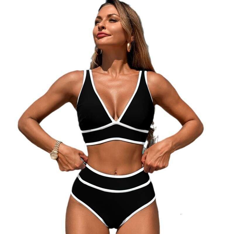 New 2025 European American with edge bikini sports split swimsuit for women, featuring a unique and elegant temperament