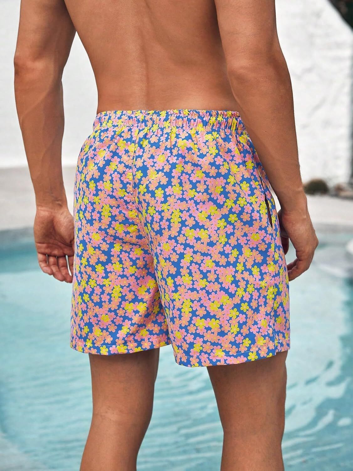 Men's Shorts Floral Print Swimsuit Trunks Quick Dry Beach Shorts fashion