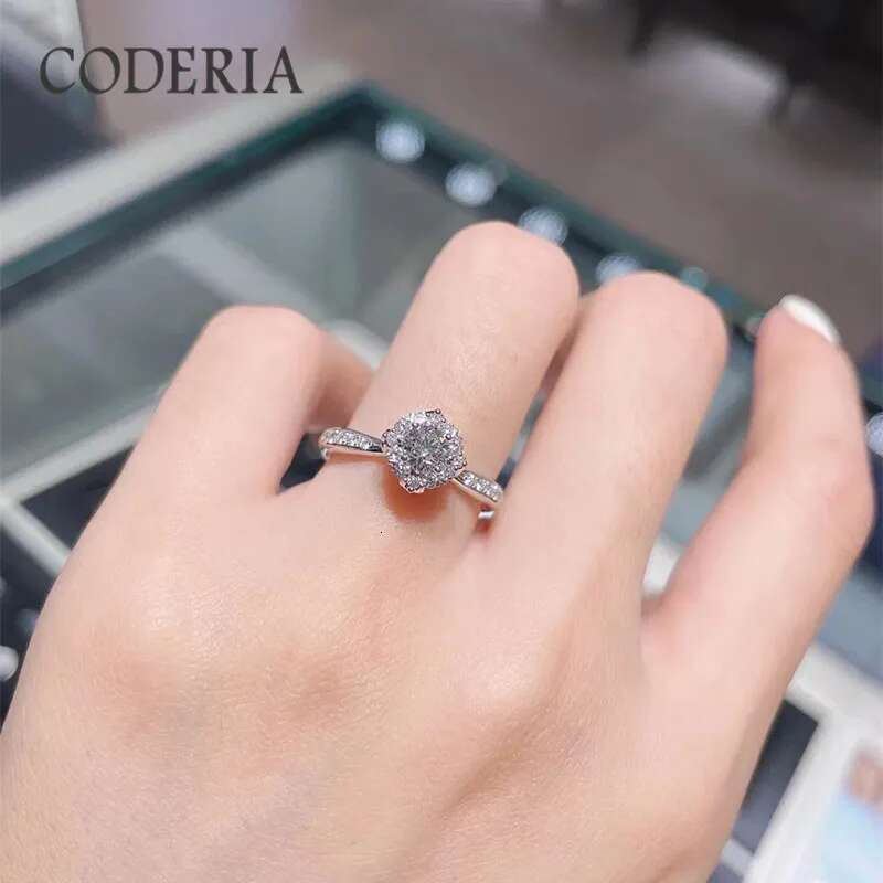 New Moissanite Ring 0.5CT 925 Sterling Silver Proposal Engagement Diamond Rings Women Girls Premium Gift Fashion Jewelry