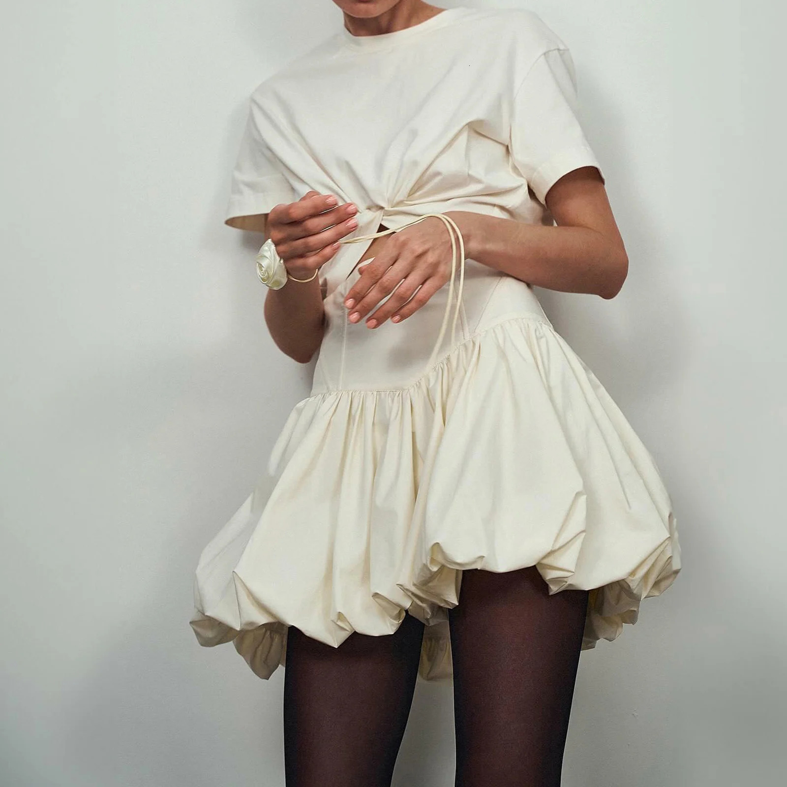 Women Y2K Aesthetic Bubble Skirts High Waist Ruffles A Line Pleated Mini Short Skirts Teen s Puffy Short Skirts Streetwear 250428