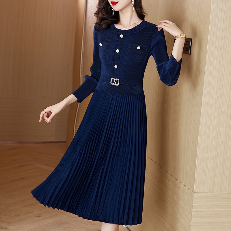 Large size women's clothing 2025 dress new style fragrance slimming stylish slimming large size long skirt D02296