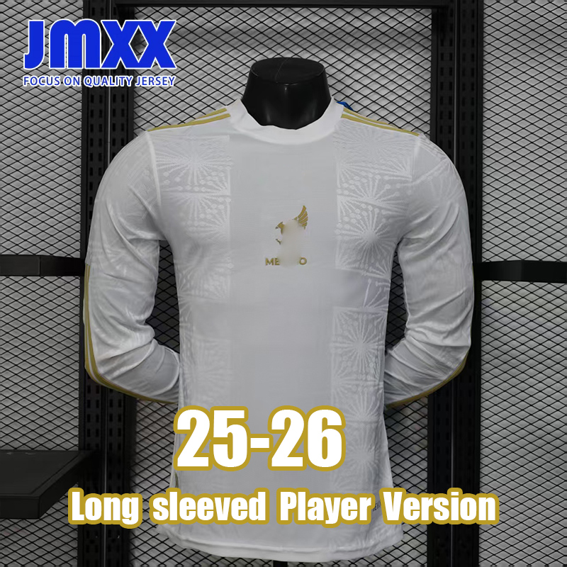JMXX 25-26 Mexico Gold Cup Soccer Jersey White Long Sleeve Player Version Pre Match Mens Uniforms Man Jerseys Football Shirt 2025 2026