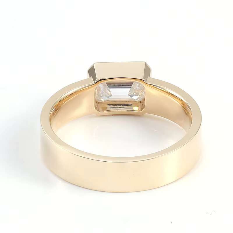 2 Carat D Colour Lab Grown Emerald Solitaire Dia 10k Pure Yellow Gold Ring for Men Engagement Wedding