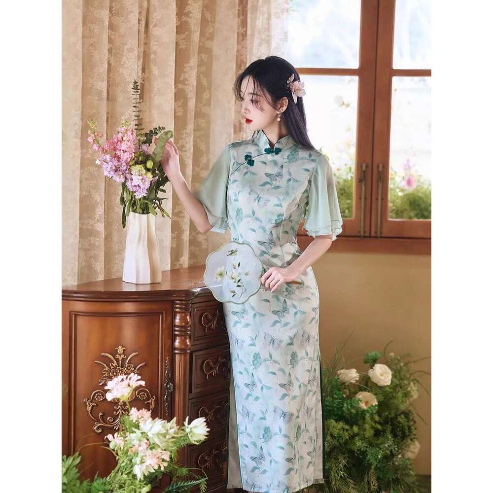 Chinese Silk Embroidery High-End Cheongsam Dress The New Hanfu Style Is Comfortable, Soft, Breathable, Luxurious, Qipao