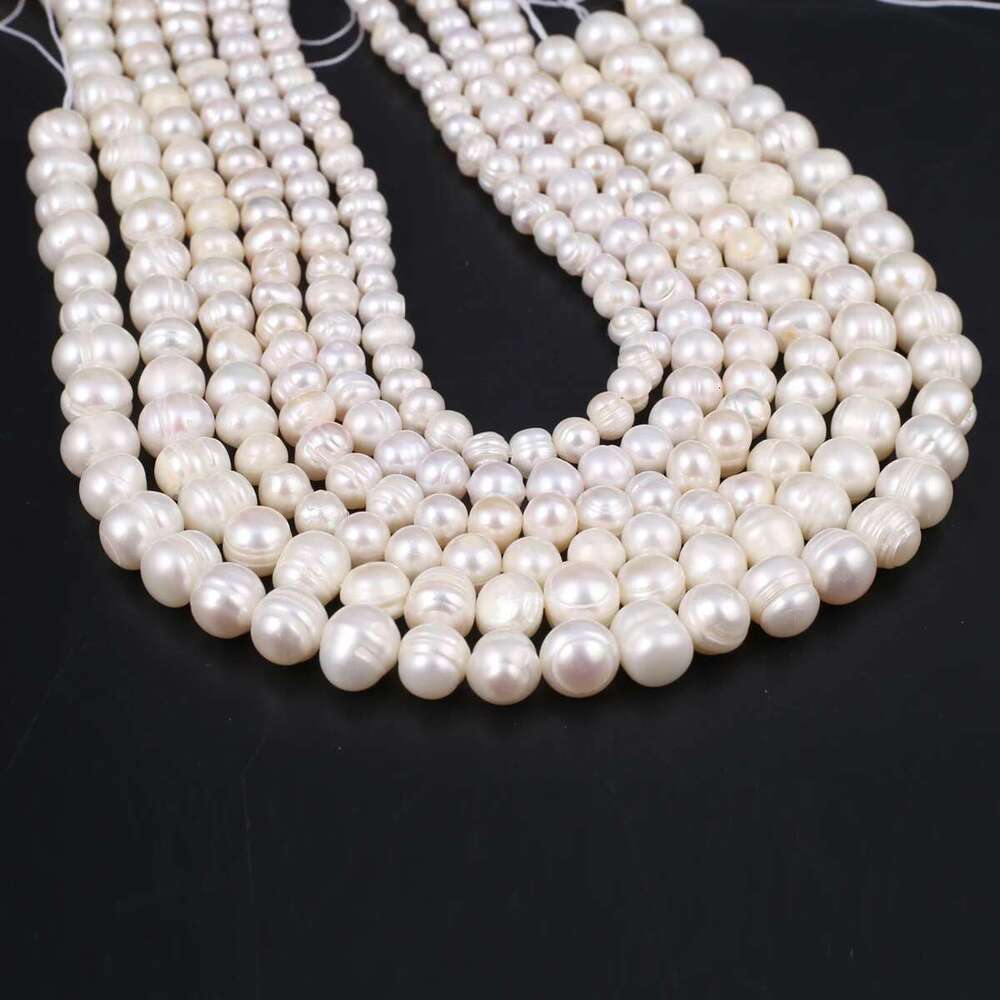 1String A/Aa Natural Freshwater Pearl Near Round Beads Charms For DIY Women Men Necklace Bracelets Jewelry Making Accessories