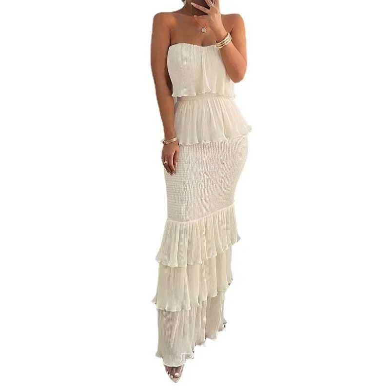 Fashion Summer Womens Clothing 2023 New Style Pipe Top Folded Edge Womens Clothing W250430