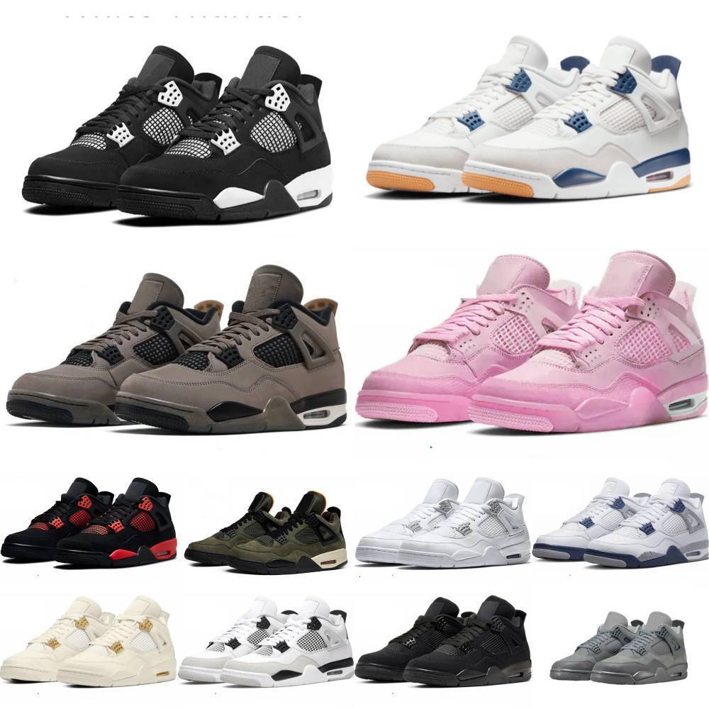 Originals J4 4 Basketball Sports Shoes Jump Mens Women 4S Navy Military Black Cat Sail RetroES Trainers Shoe Grey Cement Thunder White Undefeated Cave Stone Sneakers