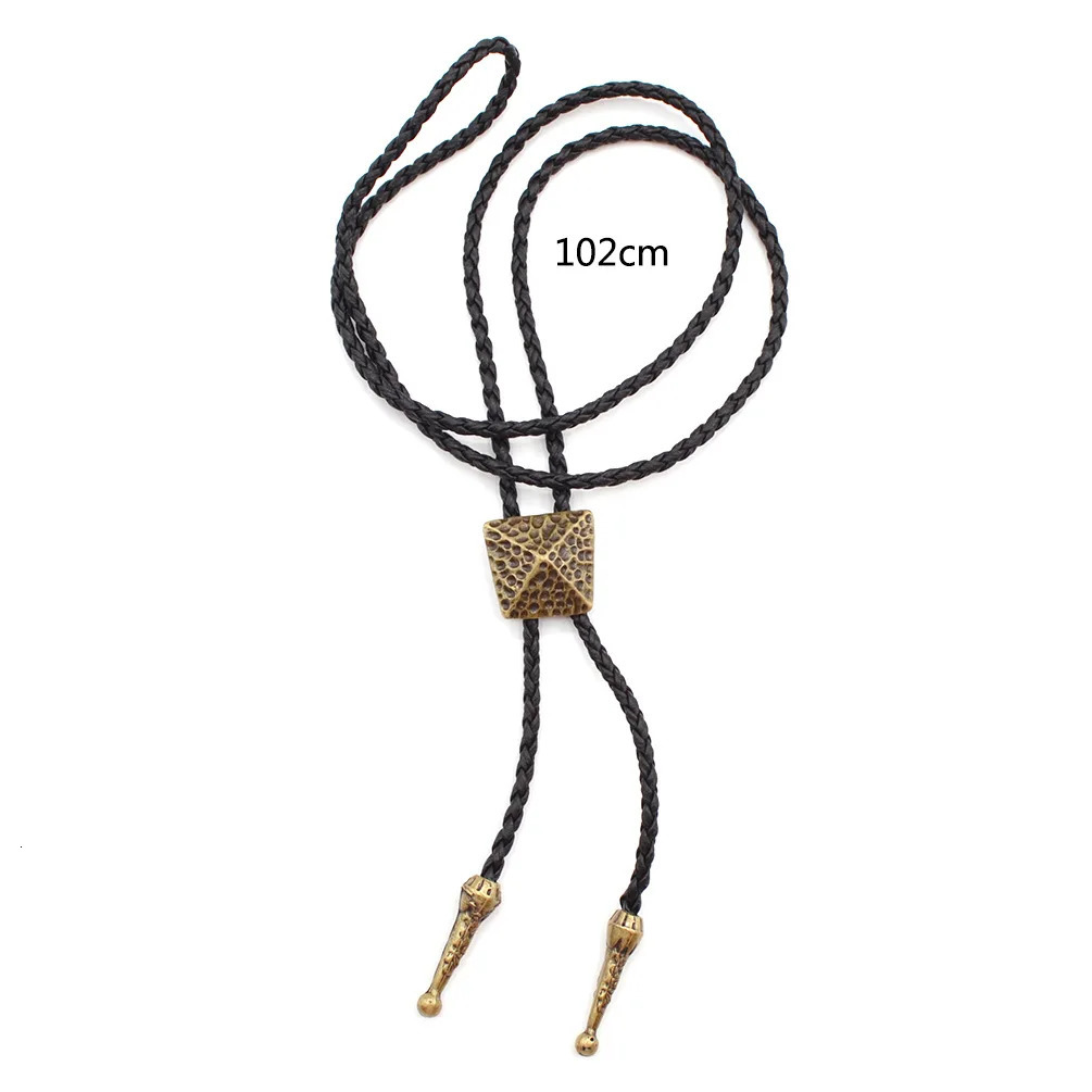 Golden Ties for Men American Cowboy Garment Accessory Tie Adjustable Bull Head Western Cowboy Bolo Tie Pendant Necklace 250430