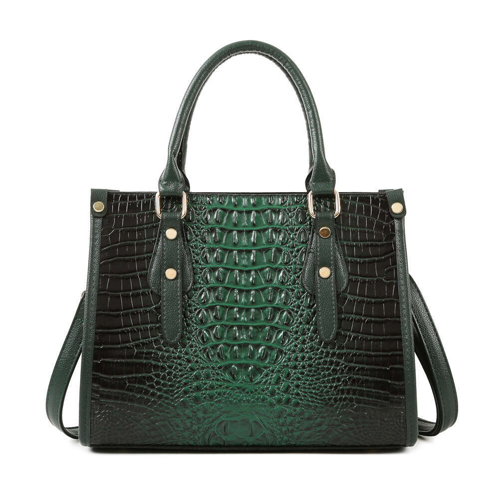 2022 Women's New Crocodile Pattern Handheld Shoulder Embossed Large Capacity Crossbody Tote Bag