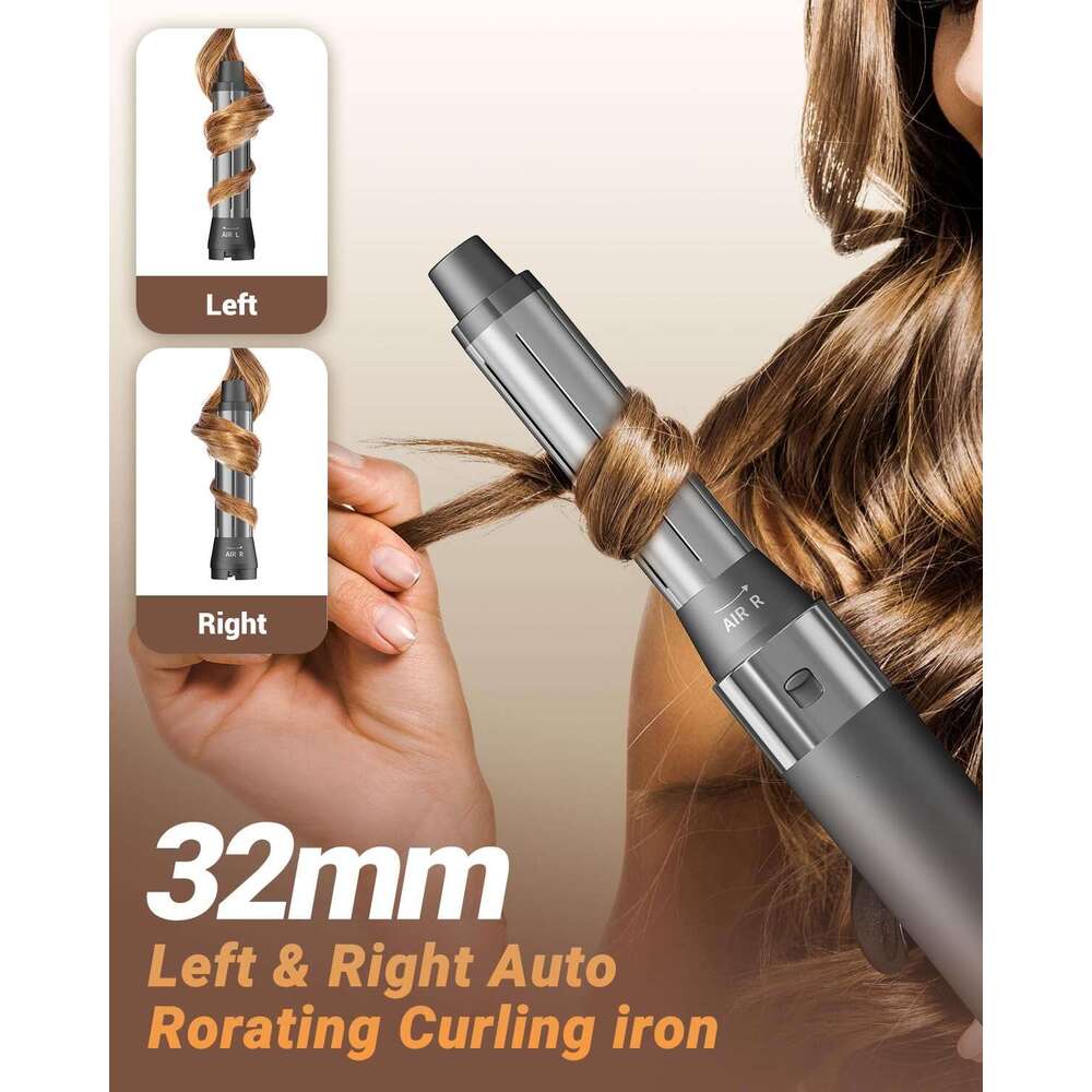 IBAYS 6 in 1 Professional Hot Air Styler, 110,000 RPM High-Speed Negative Ionic Hair Dryer, Auto Wrap Curler Frizz-Free Blow Dryer Brush for