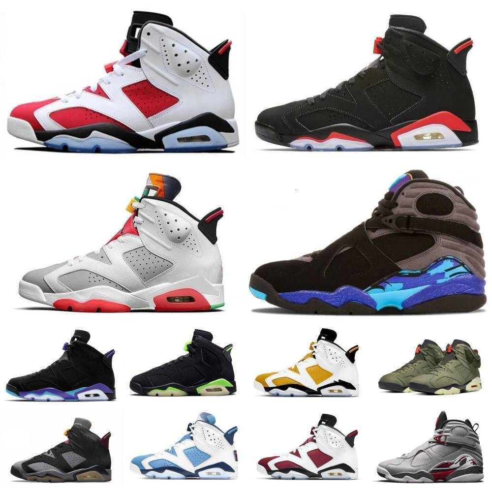 Trainers 6 J6 Carmine Basketball Sports Shoes Jump Mans 6S 8S TS Tinker UNC White DMP Afro Barely Grape Aqua Blue Chrome Pine Green Black Infrared Sports Sneakers S96