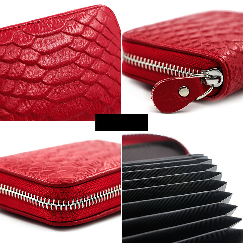 Designer Wallet Snake Skin Pattern Organ Cow Pickup Bag RFID Anti Theft Holder Clip Color Bank Card Change Certificate Package Luxury Wallet Key Pouch