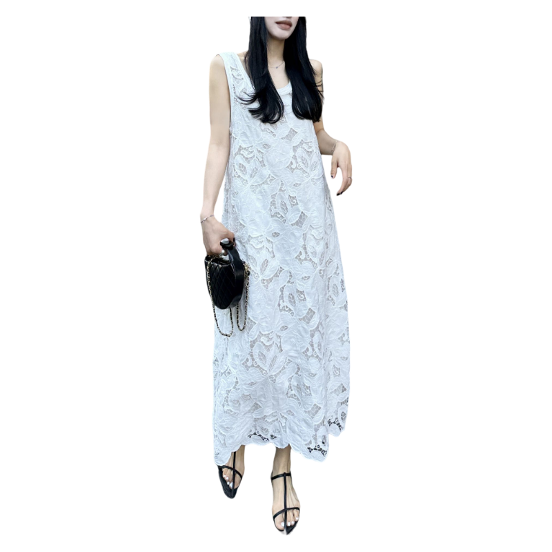 2025 Hook flower hollow dress Fashion Week Show Customized Fashion Tailored clothing womens Fashion Paris.M364