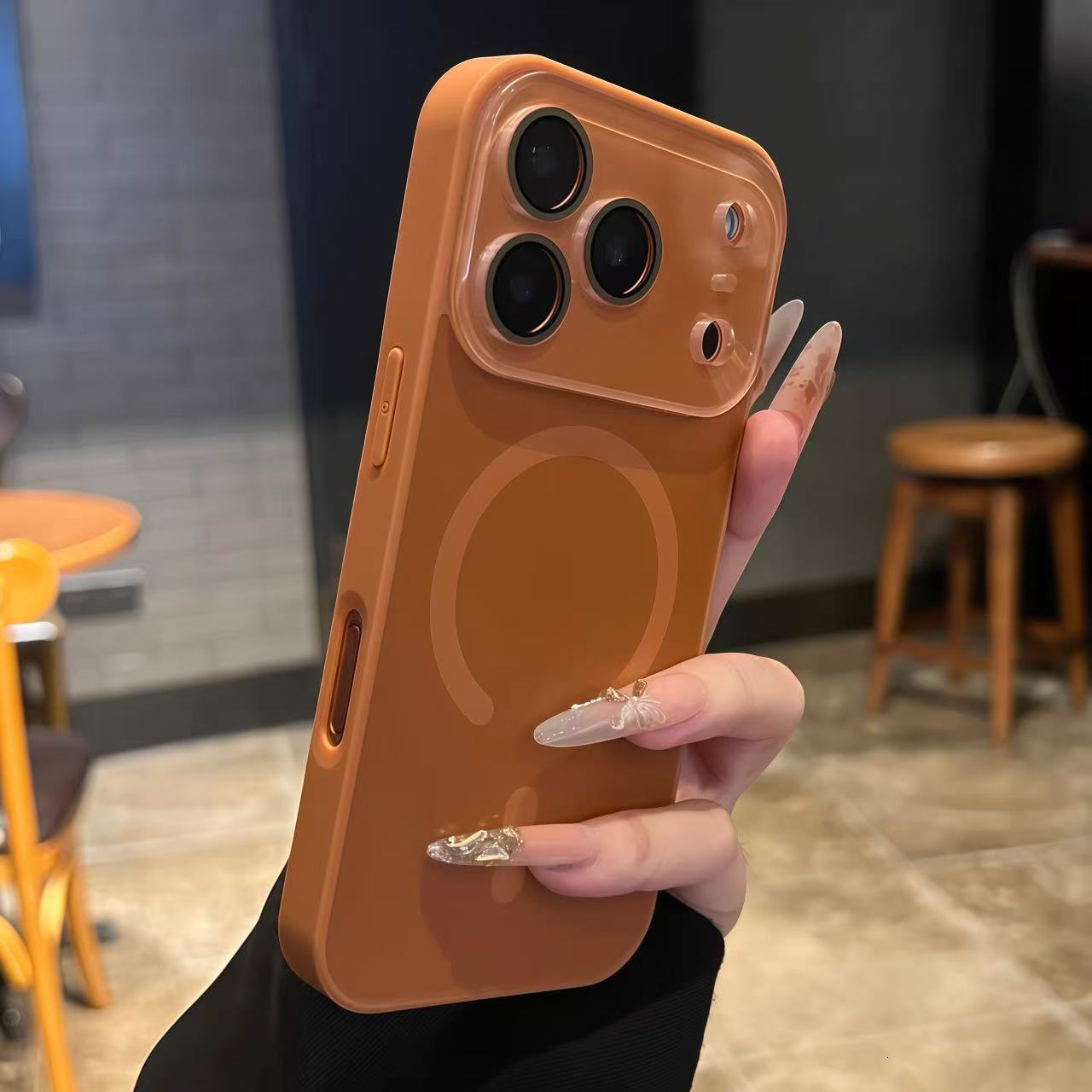 Large Window Matte Skin Feel Magnetic Phone Case iPhone 17 Pro Max Compatible with Apple 16/15 Macaron Hard Case