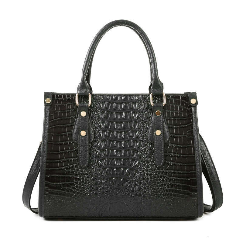 2022 Women's New Crocodile Pattern Handheld Shoulder Embossed Large Capacity Crossbody Tote Bag