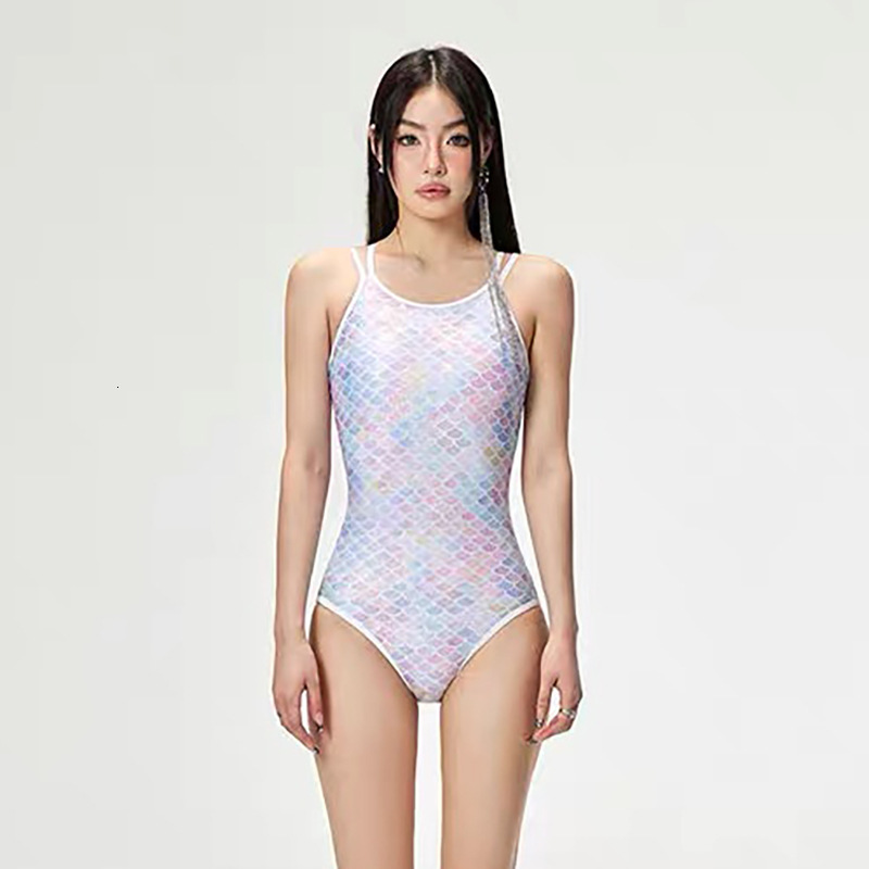 Competitive women's one-piece sports speed drying training special hot spring vacation swimsuit