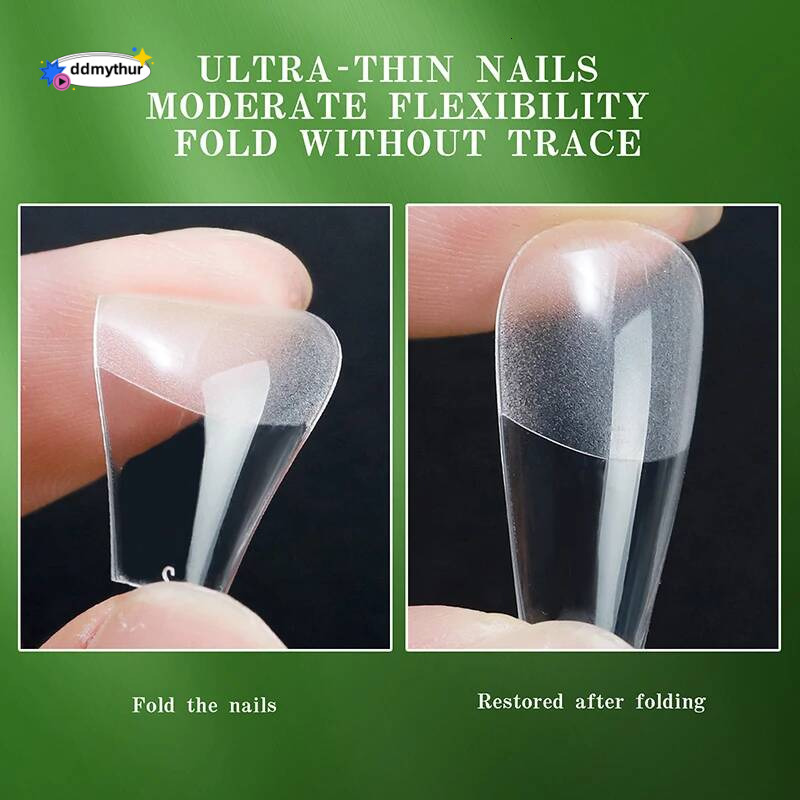 120pcs/bag Ballet False Nail Fully Transparent Acrylic Set Press on Nails Tips Mixed Size Faux Ongles Fantaisie ddmythur