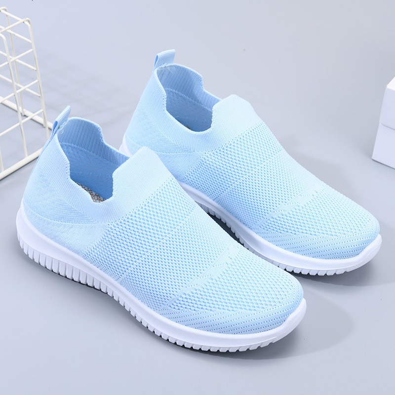 One Step Women S Mom S Summer Flying Weave Breathable Single Lightweight Soft Sole Elderly Mesh Sports Shoes Ddmysaturn