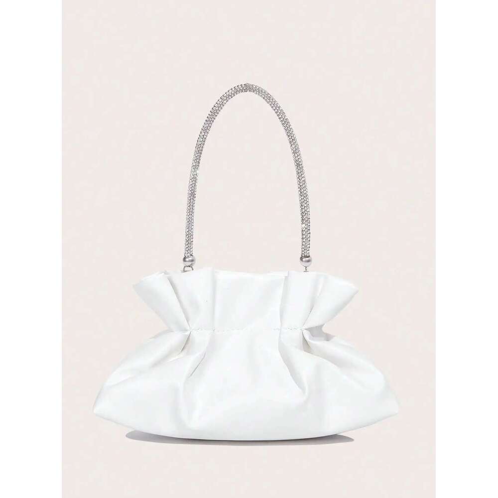 Women Party White PU Fashion Elegant Clutch Bag New 2024 Hot Selling Gorgeous shiny dinner bag for wedding and party