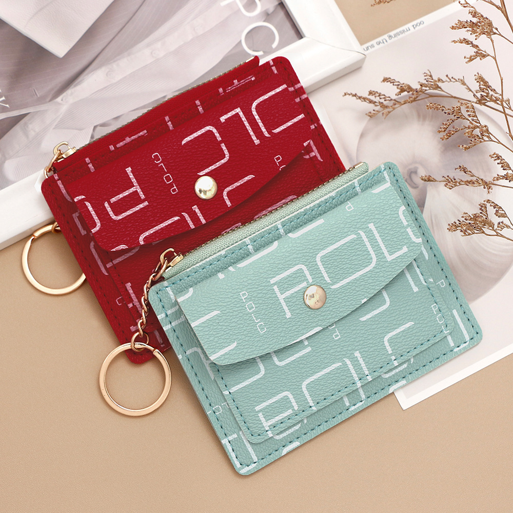 Designer Wallet Trendy Letter Printed Thin Portable Small Bag Wallet Coin Purse Keychain Holder Card Sleeve Luxury Wallet Key Pouch