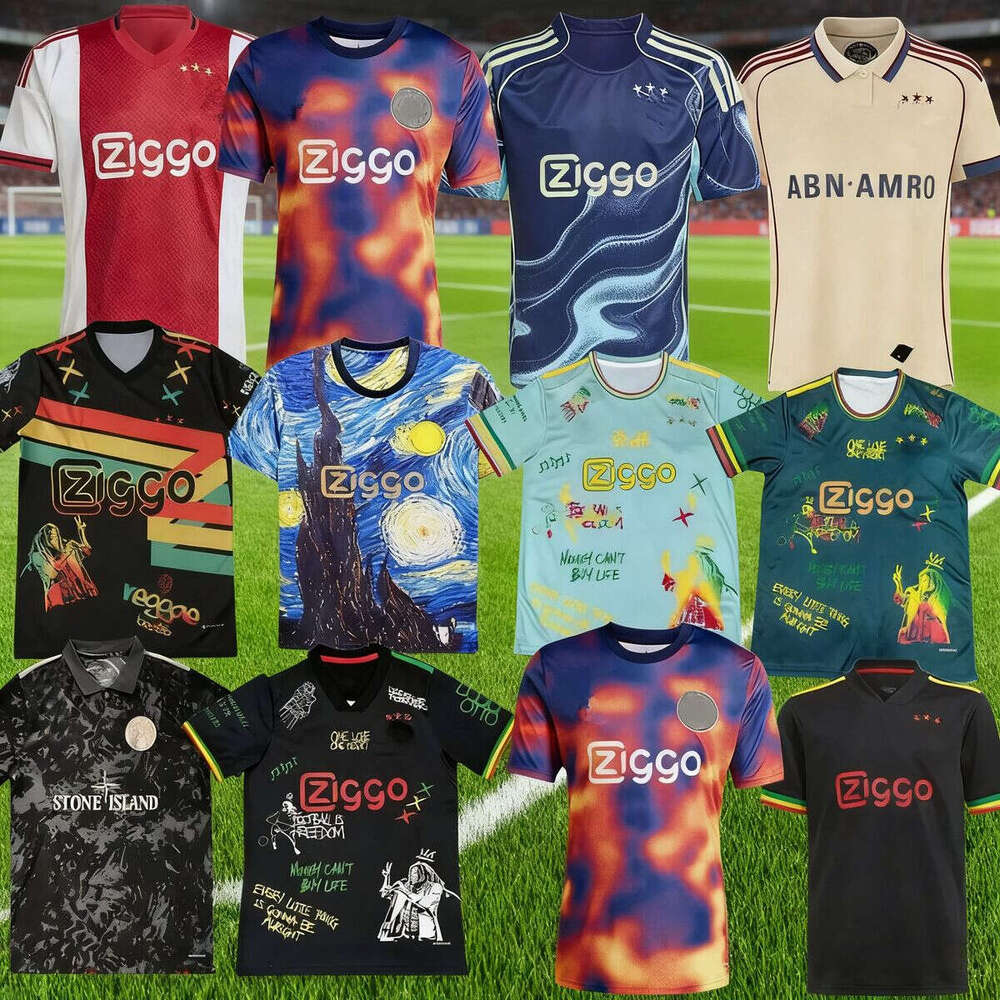 AF C 2025 kit Amsterdam Soccer Jerseys 25 26 ajaax Retro Kits maillot Ajaox football shirts 2025 2026 Kids aajax bob marley St one Isl and uniform