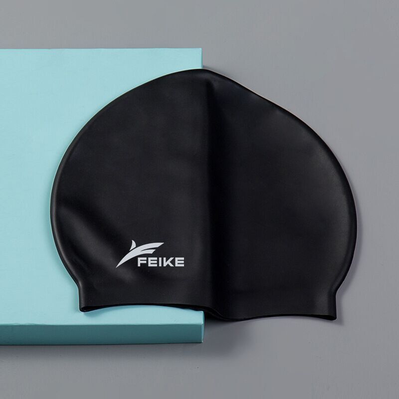Professional silicone waterproof adult style men's swimming girls, black diving cap for women