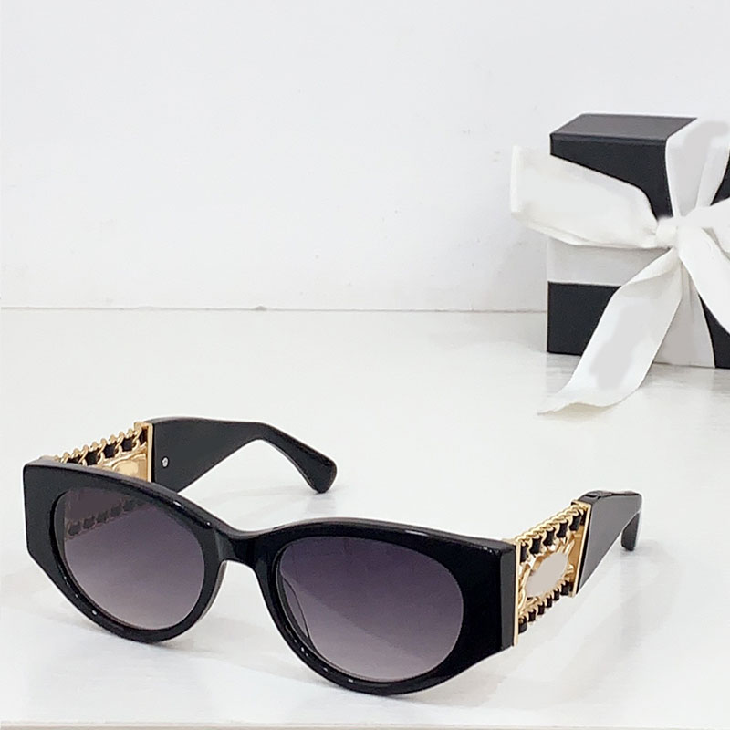 Designer Fashion Women Oval Frame Sunglasses Classic Cat Eye Acetate Frame Legs Unique Design Metal Logo Hot Selling 5534 Outdoor Travel Retro Style