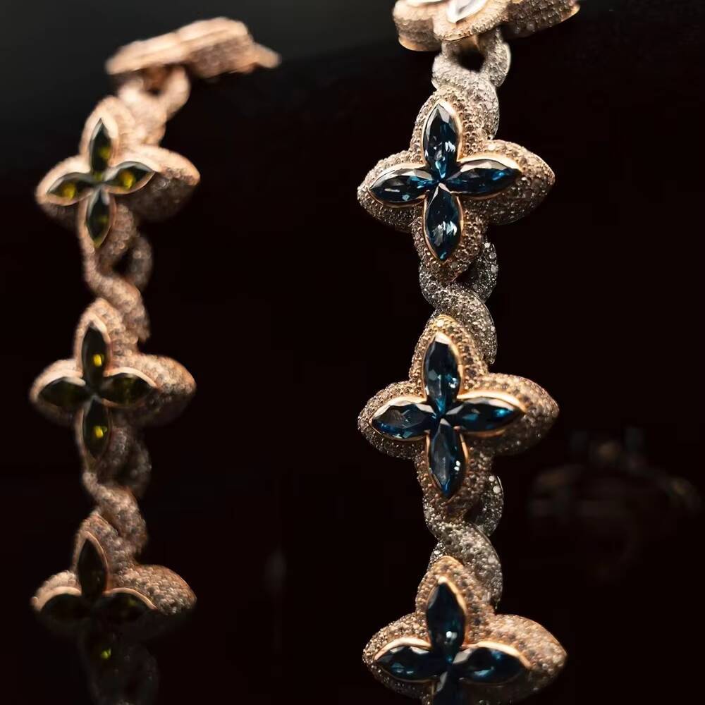Yu Ying New Design Pass Diamond test Silver Iced Out VVS Moissanite Diamond Cross Shape Bracelet Cuban Link for Hiphop Jewelry