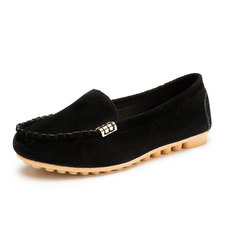 Autumn Shallow Mouth Bean Flat Single One Foot Lazy Large Women S Shoes Ddmysaturn