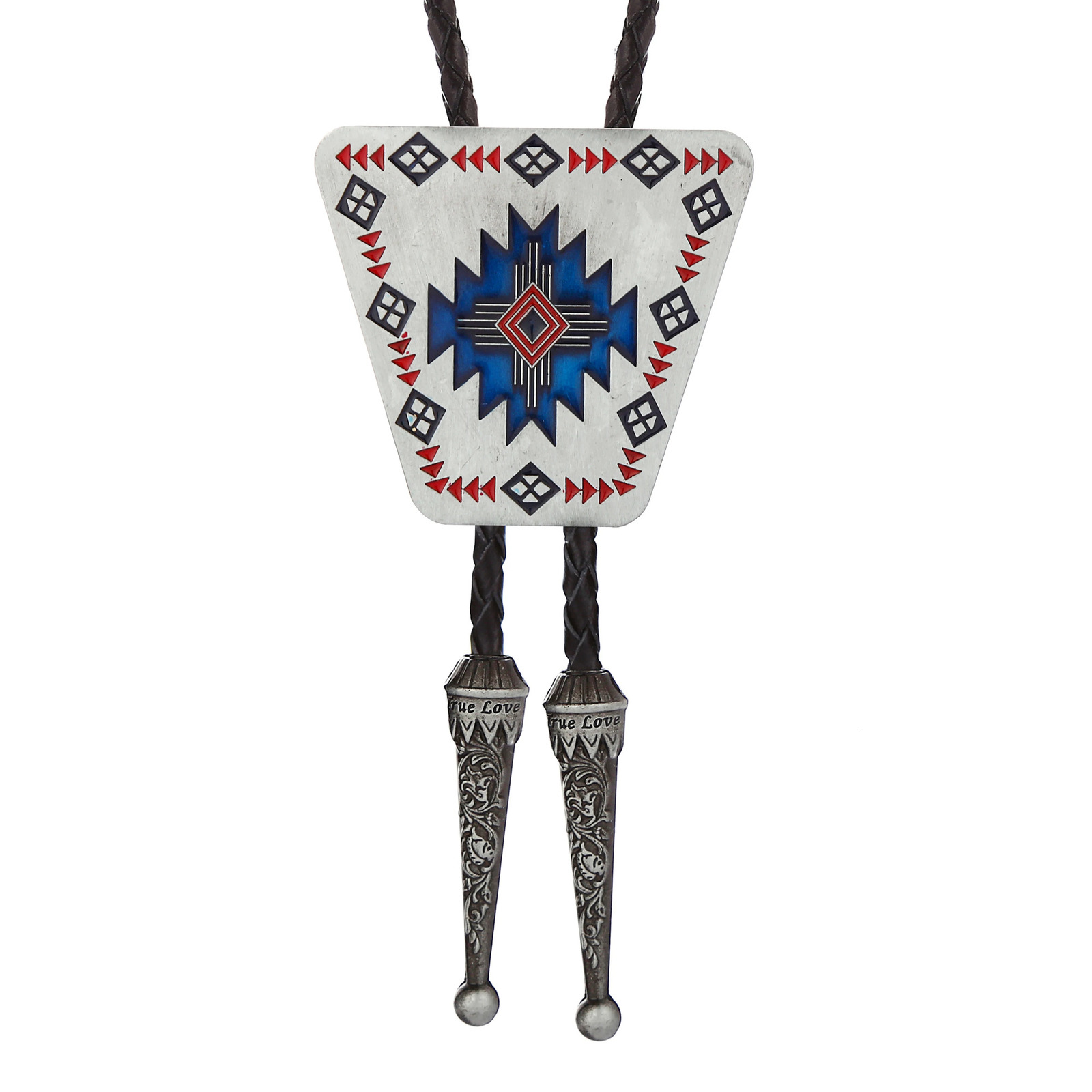 Western cowboy bolo tie shield snowflake oil zinc alloy leather collar rope 250430