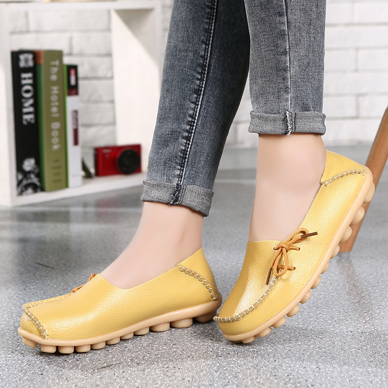 Oversized Two Layer Cowhide Mother S Single Perforated Comfortable Dou Women S Shoes Nurse S Shoes Ddmysaturn