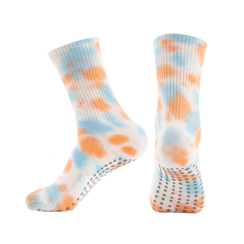 Summer thin fashion tie dye yoga anti slip indoor gym floor training dance Pilates sports socks