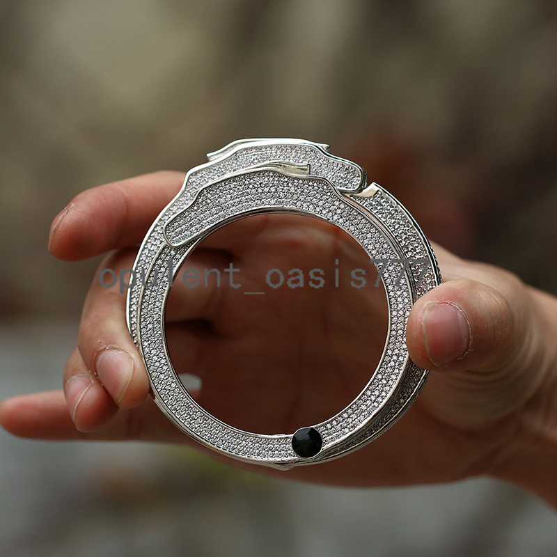 Big Size Ice Out Handcuff Cuff Bracelet Restraint Hip Hop Jewelry