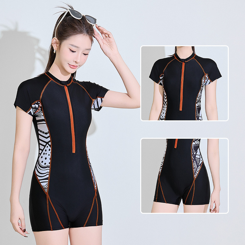 2025 new swimsuit, women's professional training, plus size racing, conservative high-end feeling, slightly overweight and meat blocking swimsuit