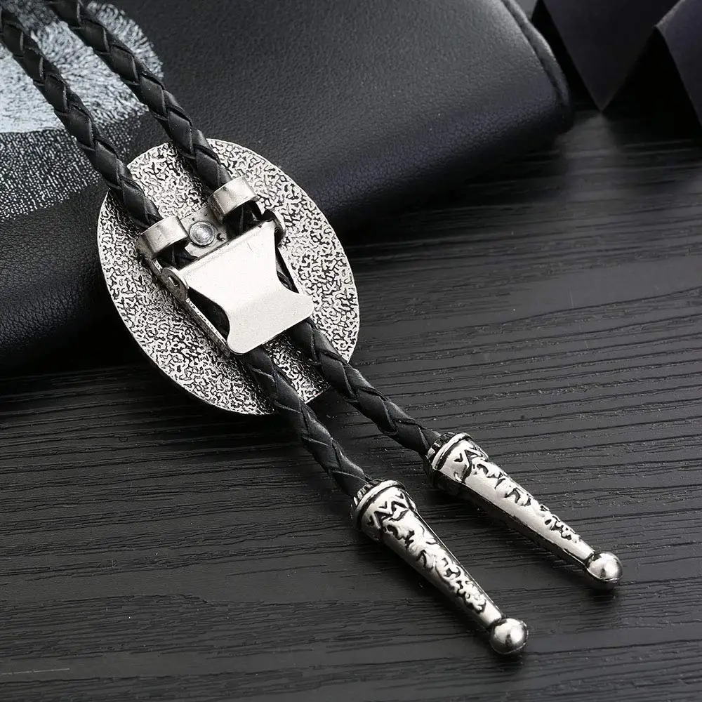 Naturel stone agate onxy bolo tie for man Indian cowboy western cowgirl leather rope zinc alloy necktie 250430
