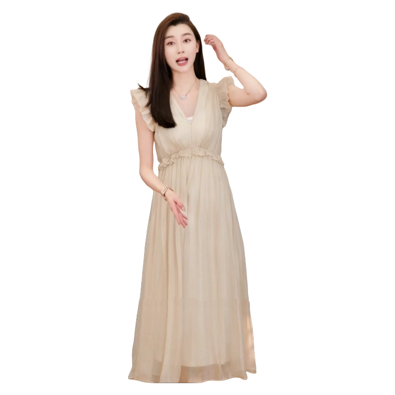 2025 French V-neck dress Fashion Week Show Customized Fashion Tailored clothing womens Fashion Paris.M312