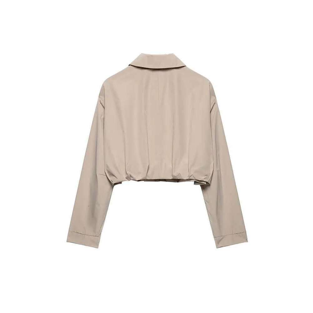 Women Summer Loose Jackets Coats 2025 Casual Solid Zipper Pleated Female Elegant Street Short Jacket Outerwear