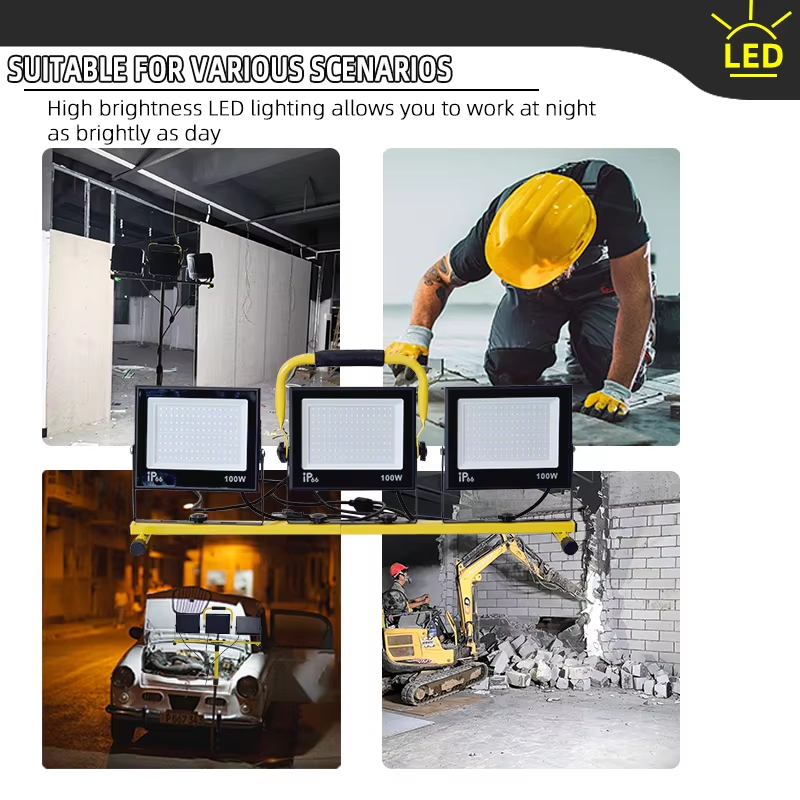 Led Spotlight Outdoor Three Heads LED Tripod Emergency Lamp Outdoor Lighting external LED focus work lights for garage work shop