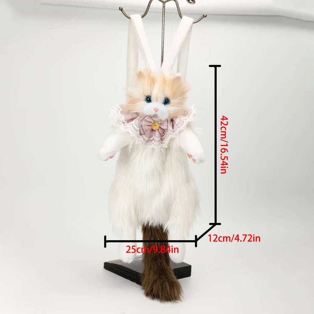 Cute Plush Cat Backpack - Realistic 3D Veet Shoulder Bag With Zipper Lightweight & Stylish For Daily Use