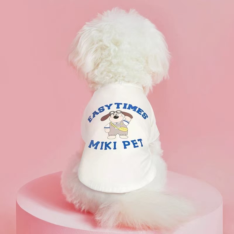 T00104Dog clothes summer thin T-shirt pet Bichon Schnauzer Teddy Maltese small dog summer sweatshirt