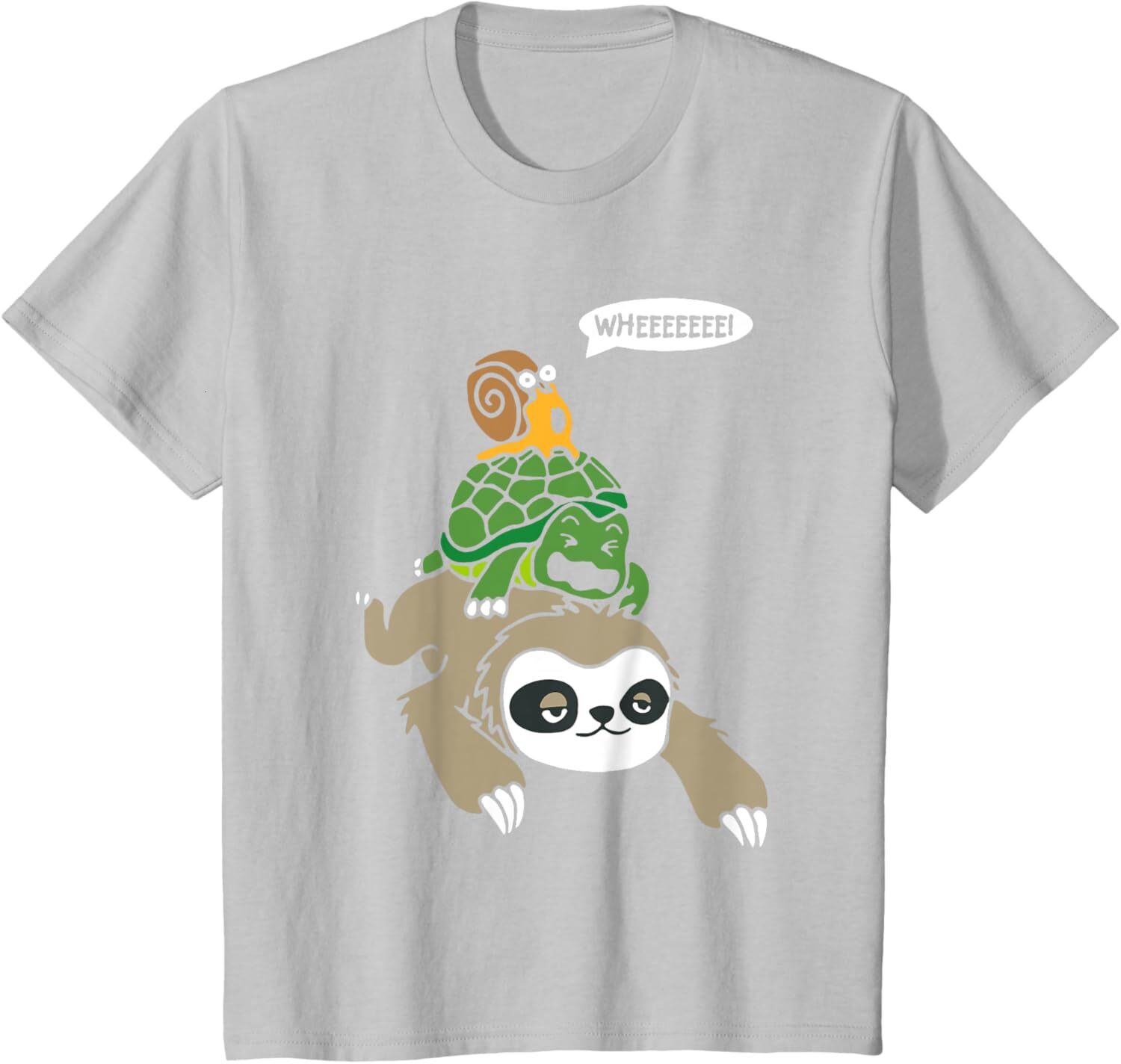 T shirt for Mens Sloth Turtle Snail Piggyback Animal Running Wild Graphic Tee Casual Tops Clothes Short sleeve