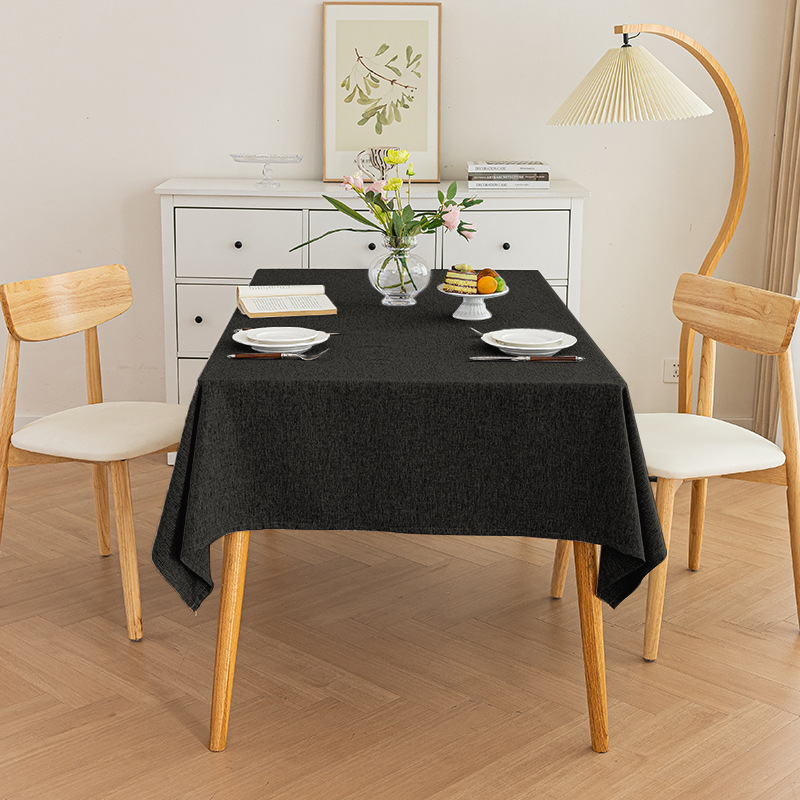 T0440 tablecloth waterproof, dustproof, anti-static rectangular washable tablecloth universal for all seasons bamboo hemp household coffee table cover