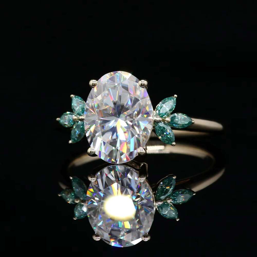 Oval Cut Def Vvs1 Quality Moissanite Dia Ring