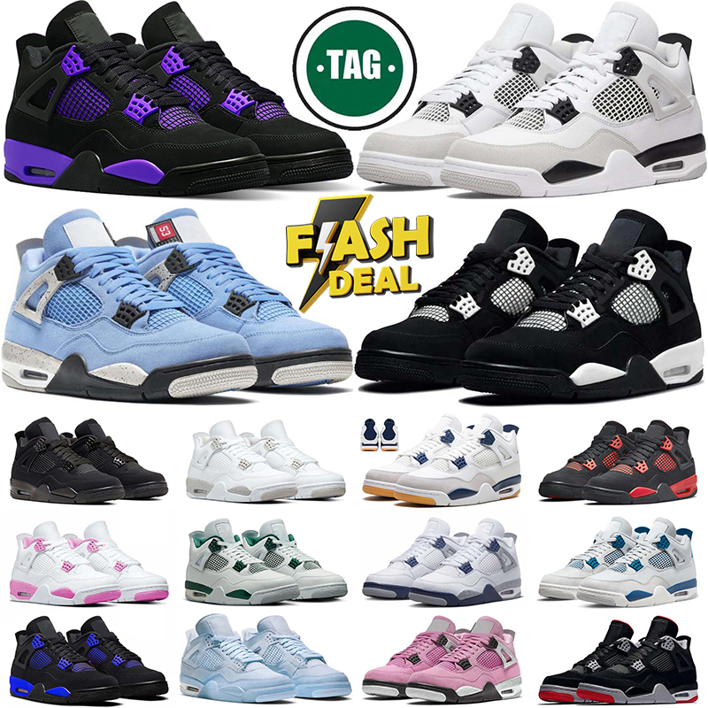 Designer 4 Basketball shoes Men Women Sneakers white Oreo Military Black Cat Red Purple Thunder Cool Grey Pine Green Bred Sports Trainers Sneaker