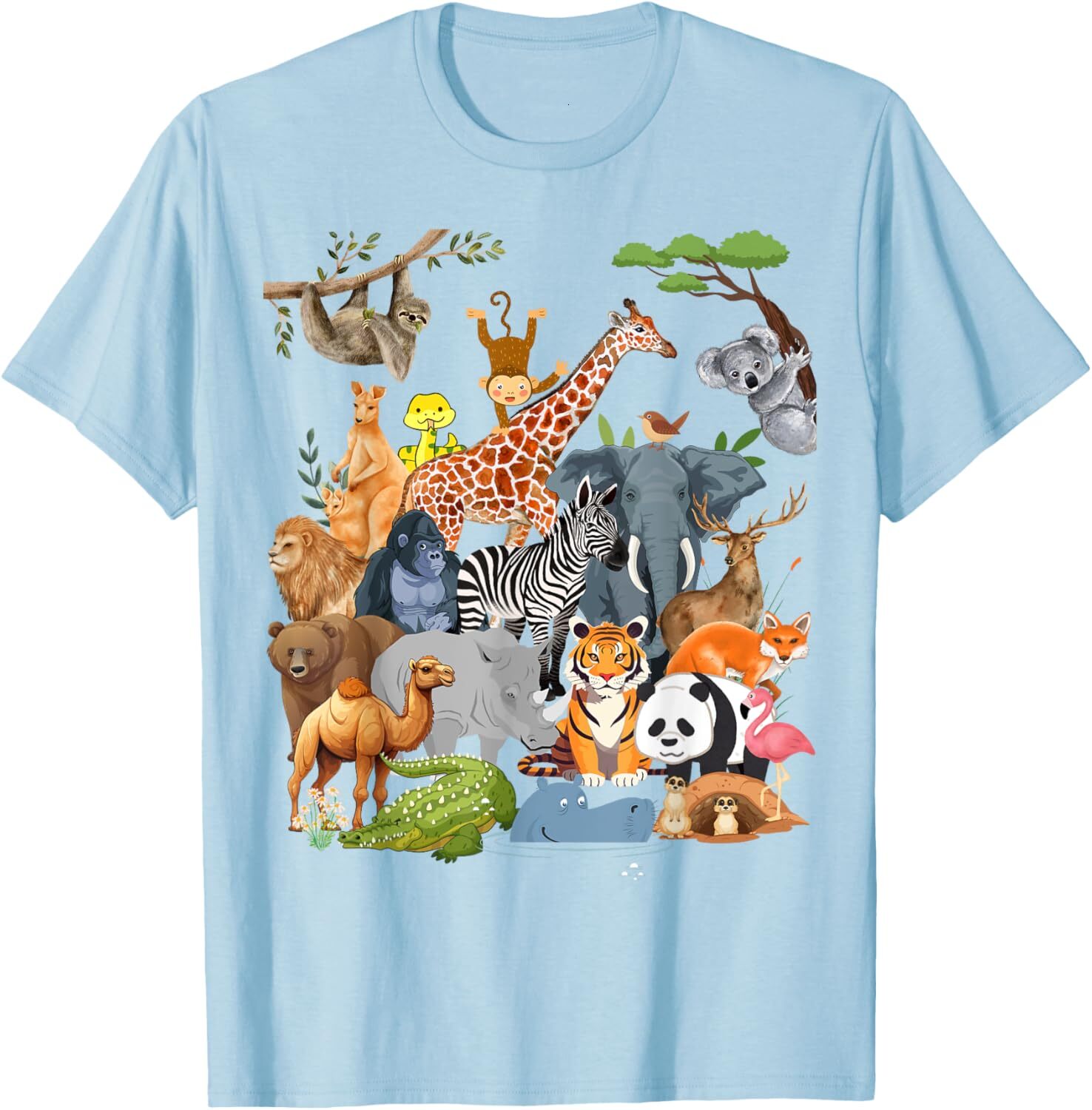 T shirt for Mens Men Women and Kids Wildlife Zoo Day Party Cute Graphic Tee Casual Tops Clothes Short sleeve