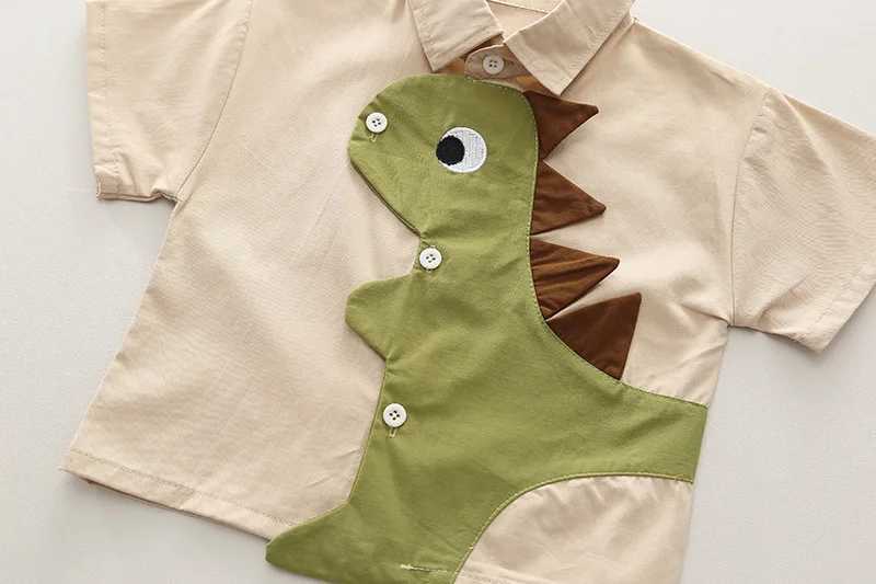 New Kids Clothes Cartoon Dinosaur Shirt Shorts 2Pcs/Set Summer Fashion Baby Boys Girl Clothing Children Cotton Casual Tracksuits R250430