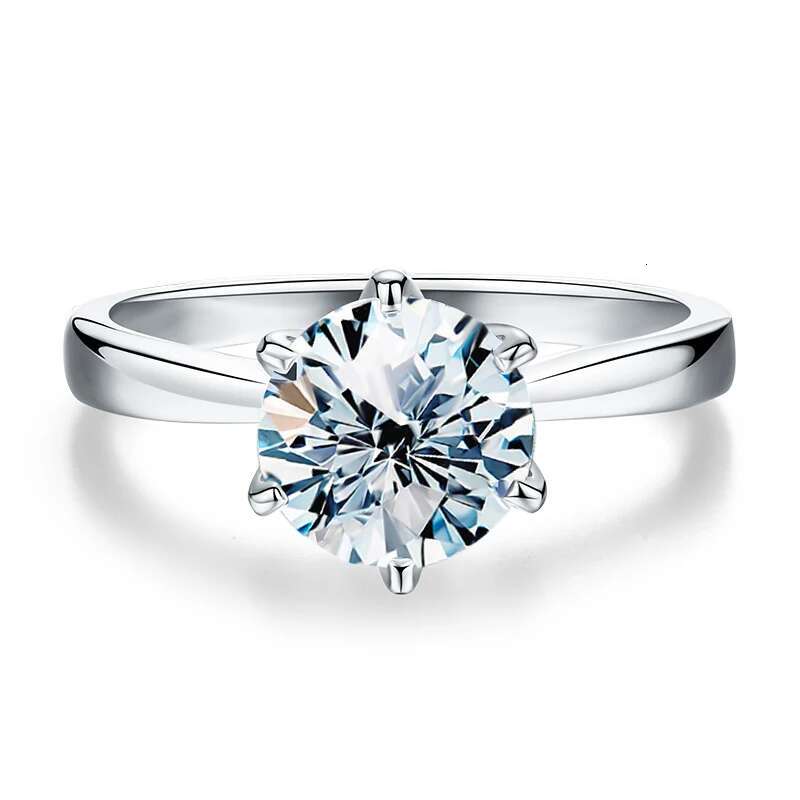 KNB 0.5-2ct Real Moissanite Diamond Ring Engagement Wedding Rings for Women 925 Sterling Silver Luxury Quality Fine Jewelry