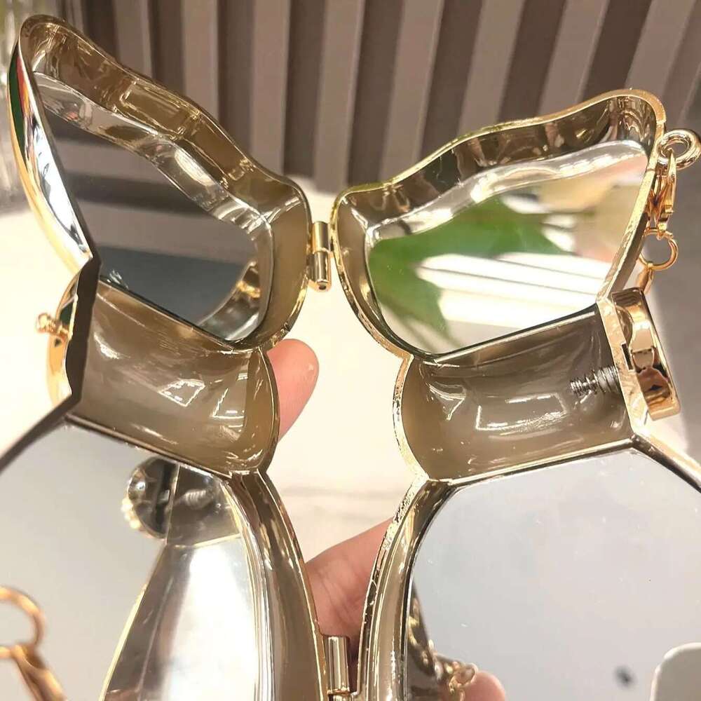 Golden Evening Bag Purses And Handbag Designer Shoulder Bags Funny Shape Party Wedding Round Acrylic Shiny Clutch Purse