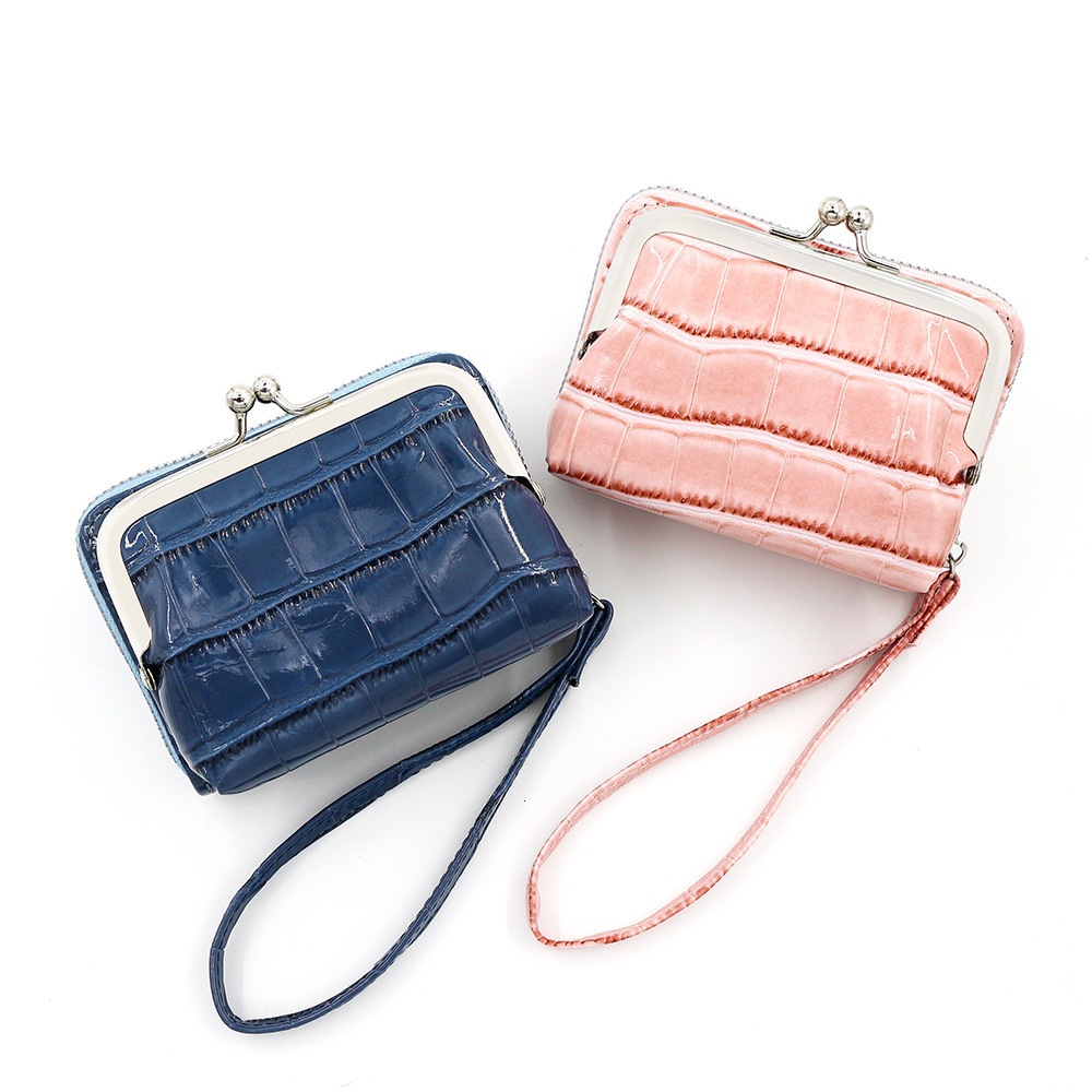 Designer Wallet Stone Patterned Lacquered Leather Women S Hand Held Organ Coin Purse With Multiple Card Slots And Metal Clip Buckles Luxury Wallet Key